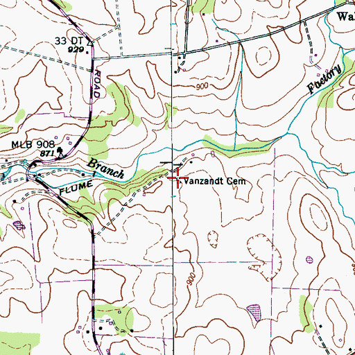 Topographic Map of Vanzandt Cemetery, TN