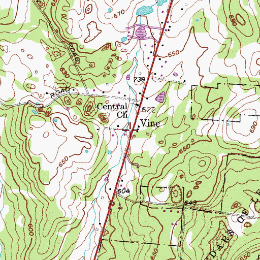 Topographic Map of Vine, TN