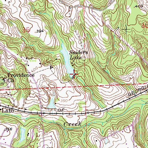 Topographic Map of Snyder Pond Dam, AL
