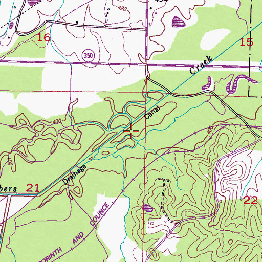 Topographic Map of Waldrop Creek, TN