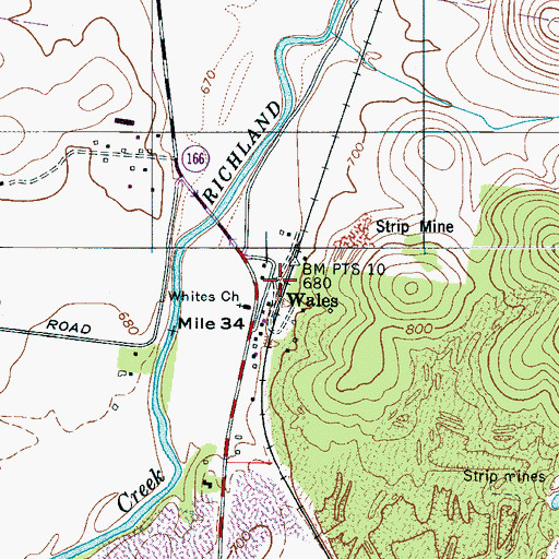 Topographic Map of Wales, TN