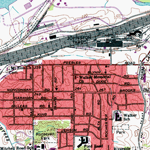 Topographic Map of Walker Memorial Church, TN