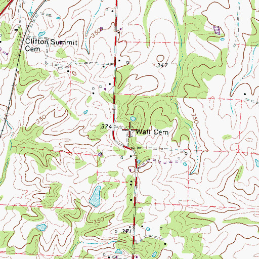 Topographic Map of Wall Cemetery, TN