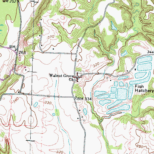 Topographic Map of Walnut Grove Church, TN
