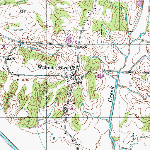 Topographic Map of Walnut Grove Church, TN