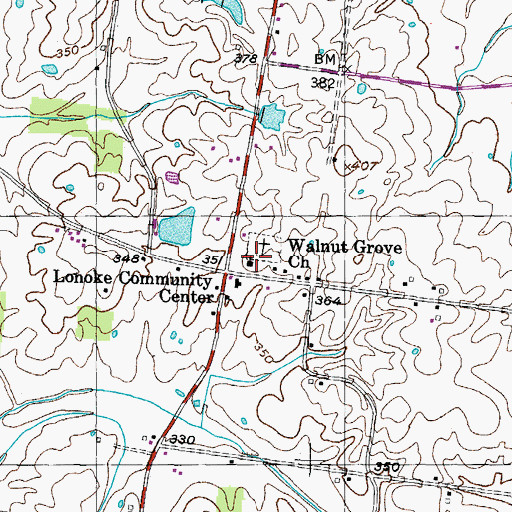 Topographic Map of Walnut Grove Church, TN