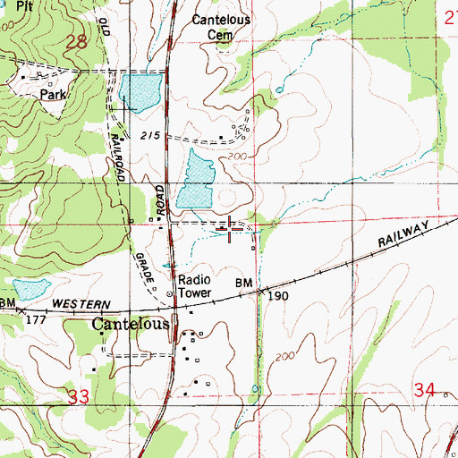 Topographic Map of C H Warner Dam, AL