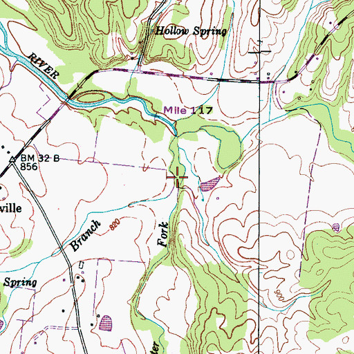 Topographic Map of Water Fork, TN