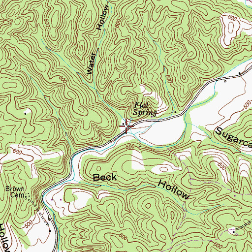 Topographic Map of Water Hollow, TN