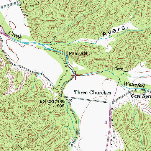 Topographic Map of Waterfall Creek, TN