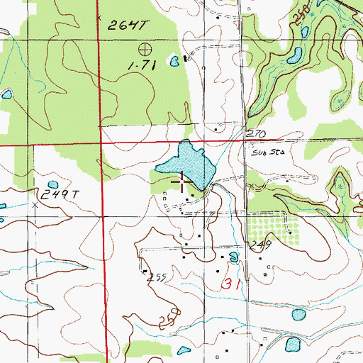 Topographic Map of Freeman Dam, AL