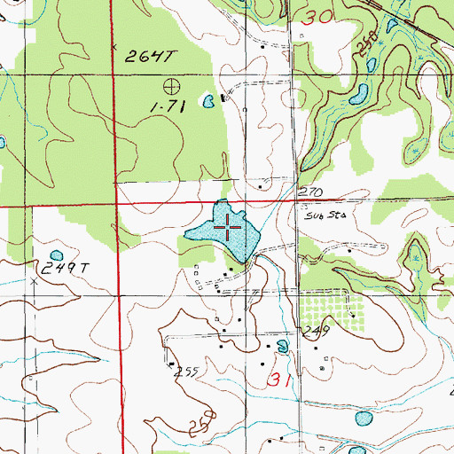 Topographic Map of Freeman Lake, AL
