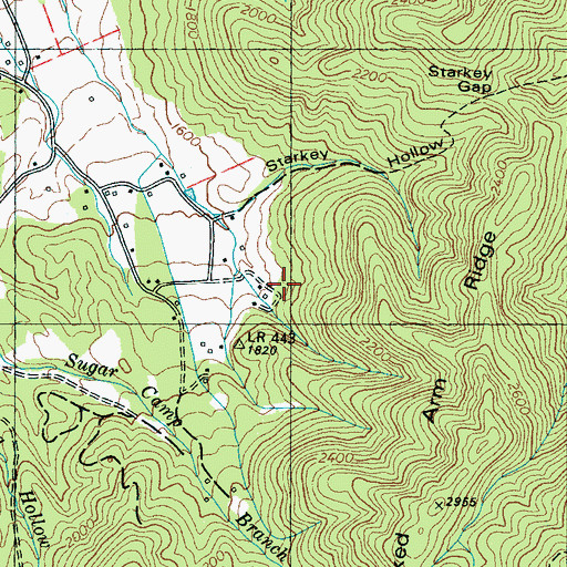 Topographic Map of Wear Cove, TN