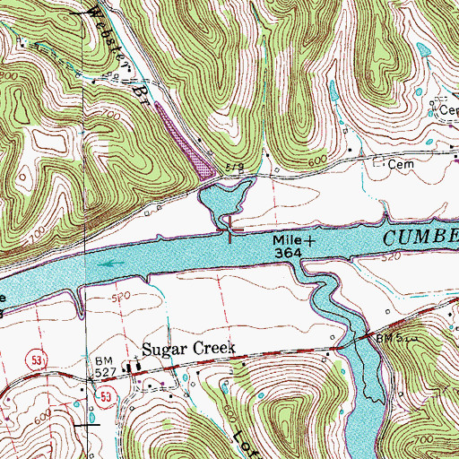 Topographic Map of Webster Branch, TN