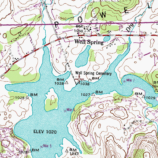 Topographic Map of Well Spring Cemetery, TN