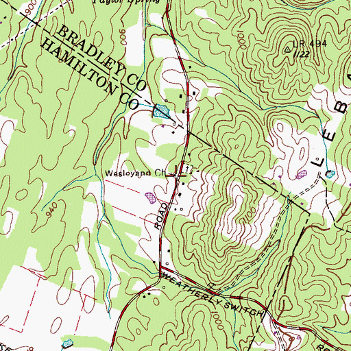 Topographic Map of Wesleyann Church, TN