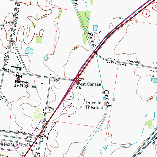 Topographic Map of West Canaan Church, TN