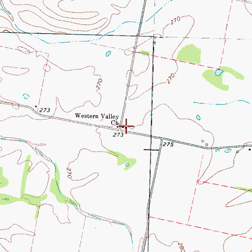 Topographic Map of Western Valley Church, TN