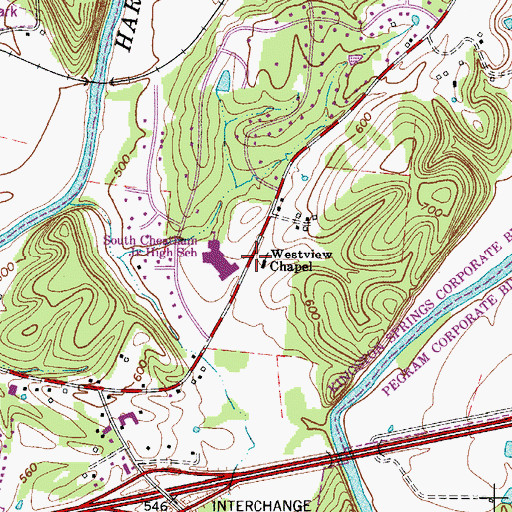 Topographic Map of Westview Chapel, TN