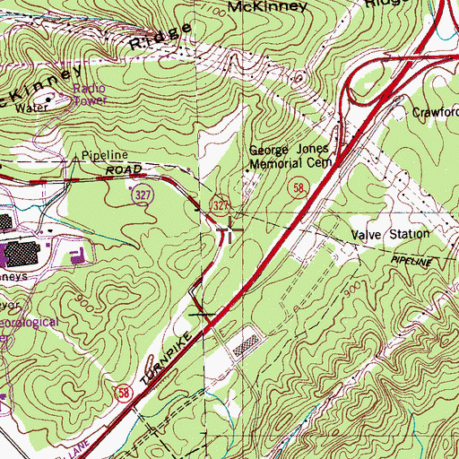 Topographic Map of Wheat, TN
