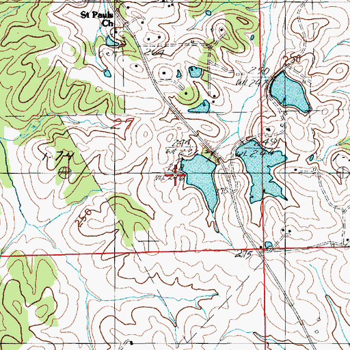Topographic Map of Frank Rutland Number 1 Dam, AL