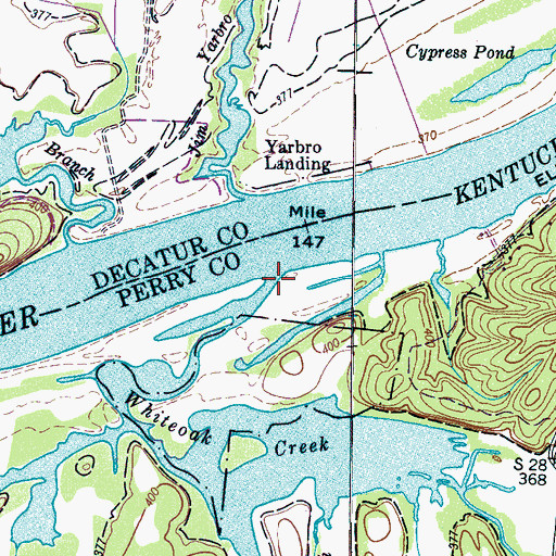 Topographic Map of Whiteoak Creek, TN