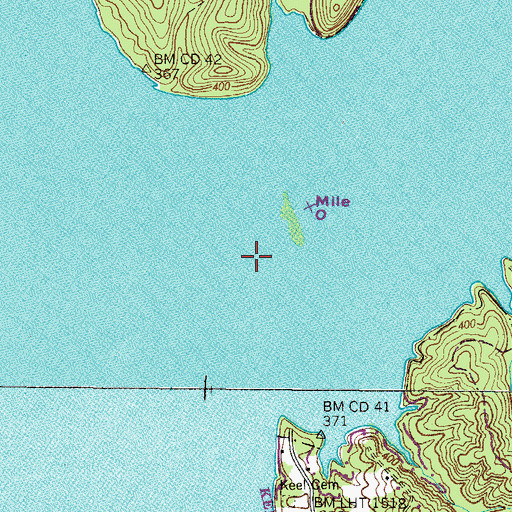 Topographic Map of Whiteoak Creek, TN