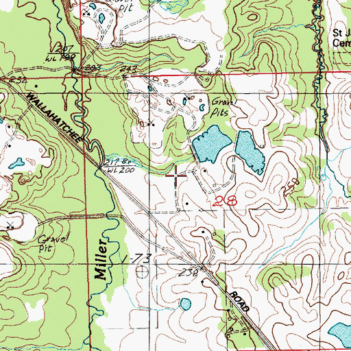 Topographic Map of Belser Dam, AL