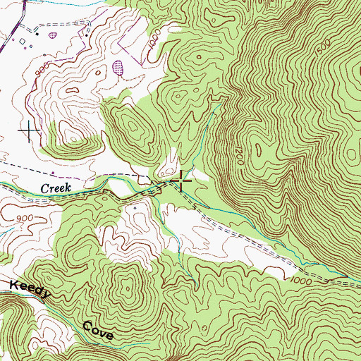 Topographic Map of Whiteoak Flat Branch, TN
