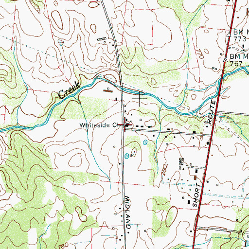 Topographic Map of Whiteside United Methodist Church, TN