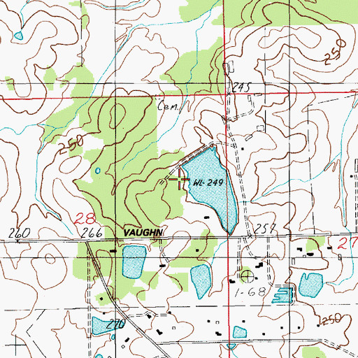 Topographic Map of A W Dale Dam, AL