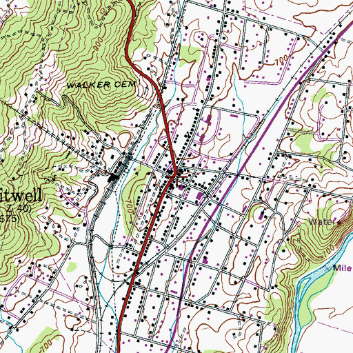 Topographic Map of Whitwell, TN