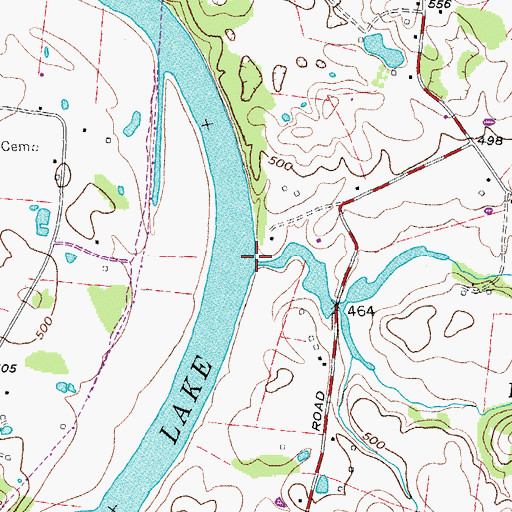 Topographic Map of Wilburn Creek, TN