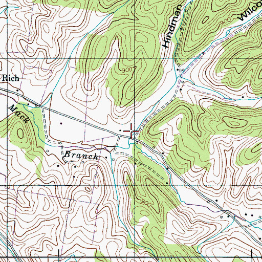 Topographic Map of Wilcox Hollow, TN