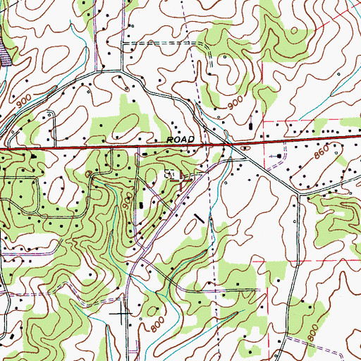 Topographic Map of Wildwood Church, TN