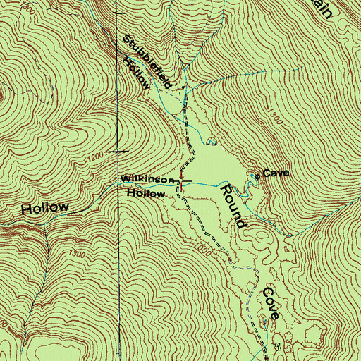 Topographic Map of Wilkinson Hollow, TN