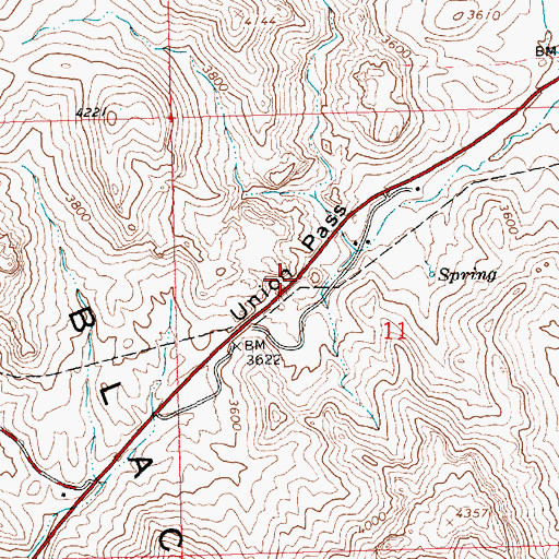 Topographic Map of Union Pass, AZ