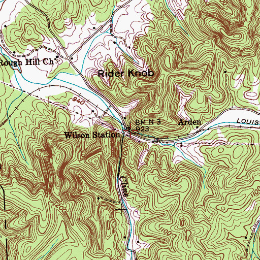 Topographic Map of Wilson Station, TN