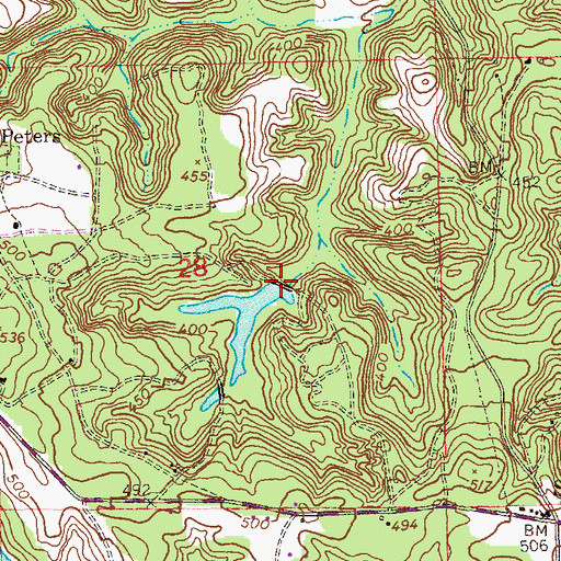 Topographic Map of Lake Lenora Dam, AL