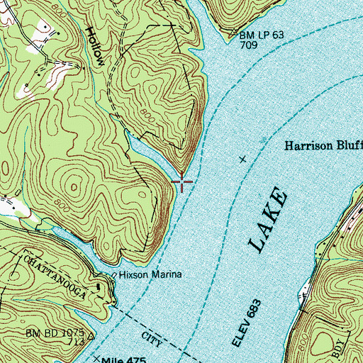Topographic Map of Winder Hollow, TN