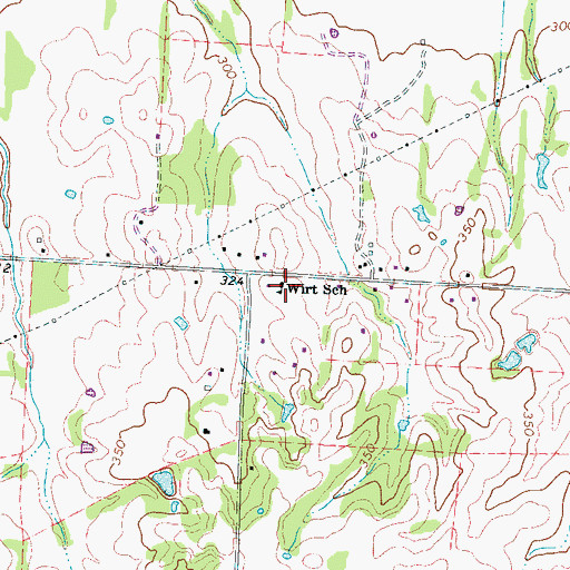 Topographic Map of Wirt School, TN