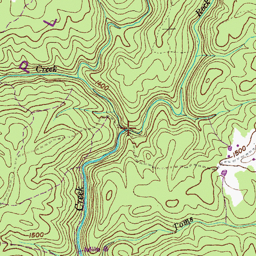 Topographic Map of Witt Creek, TN