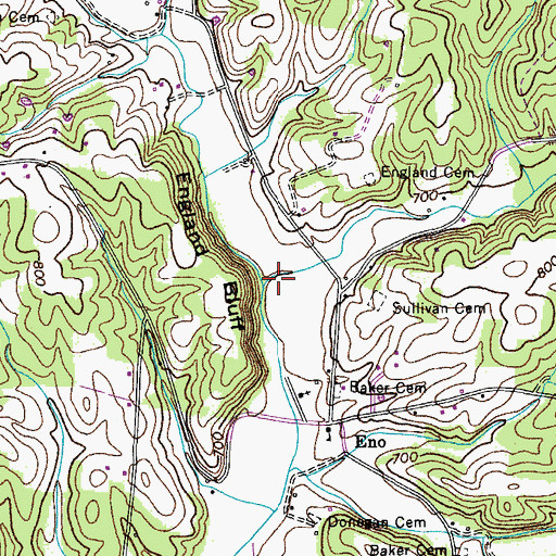 Topographic Map of Worley Furnace Branch, TN