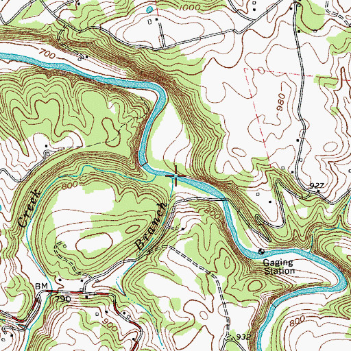 Topographic Map of Wright Branch, TN
