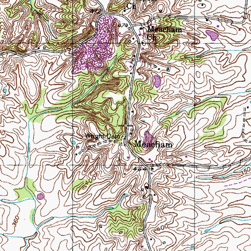Topographic Map of Wright Cemetery, TN
