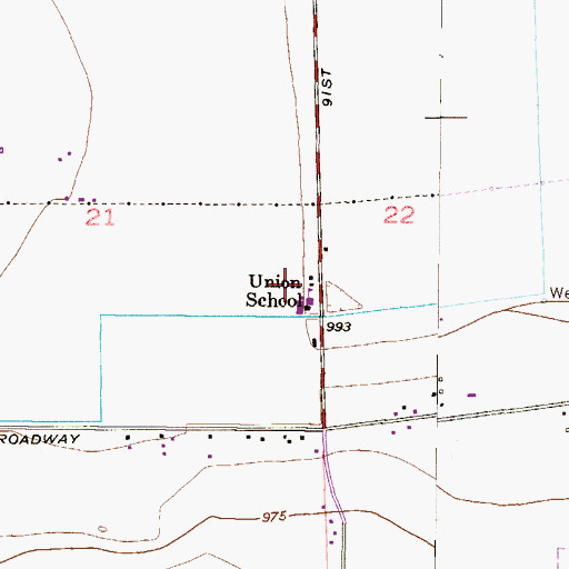 Topographic Map of Union Middle School, AZ