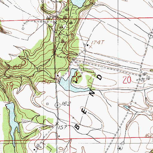 Topographic Map of M A Richard Dam, AL