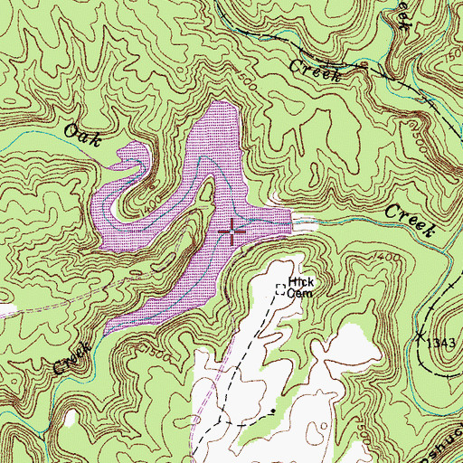 Topographic Map of Yellow Creek, TN