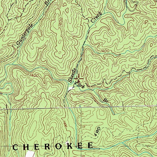 Topographic Map of York Branch, TN