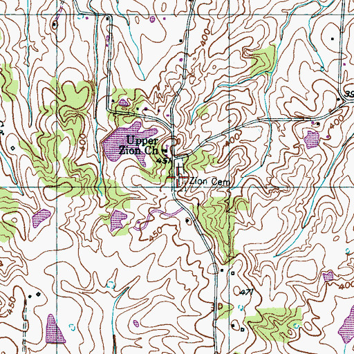 Topographic Map of Zion Cemetery, TN